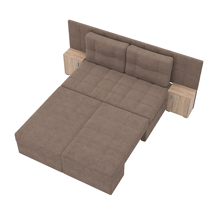 Даллас М / диван - кровать велюр джоя 014 кофе/ЛДСП дуб сонома новая упаковка